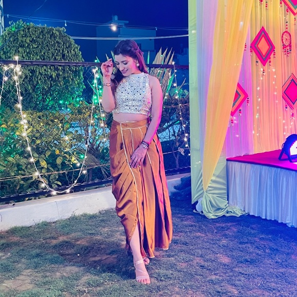 Dresses & Skirts - Party wear Crop top with dhoti style bottom